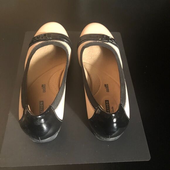 Clarks Collection Ballet Slip-on Flats Women Sz 8 M Kinzie Light Pink‎ & Patent - Picture 4 of 8